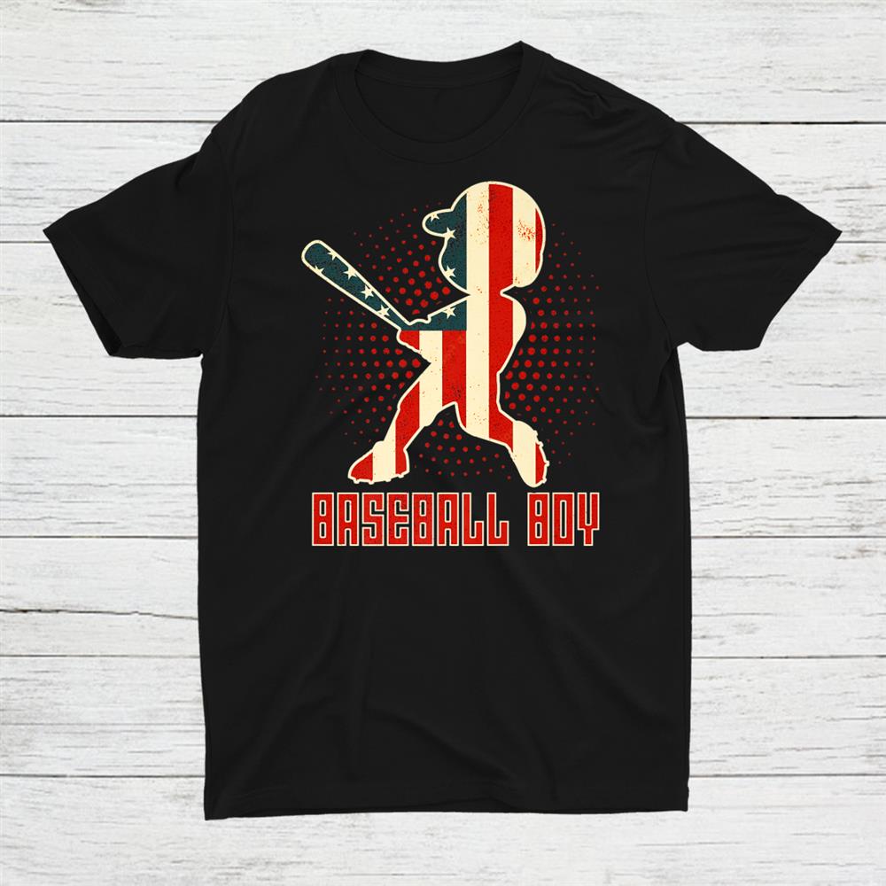 Baseball Boy Usa Flag Just A Boy Who Loves Baseball Shirt