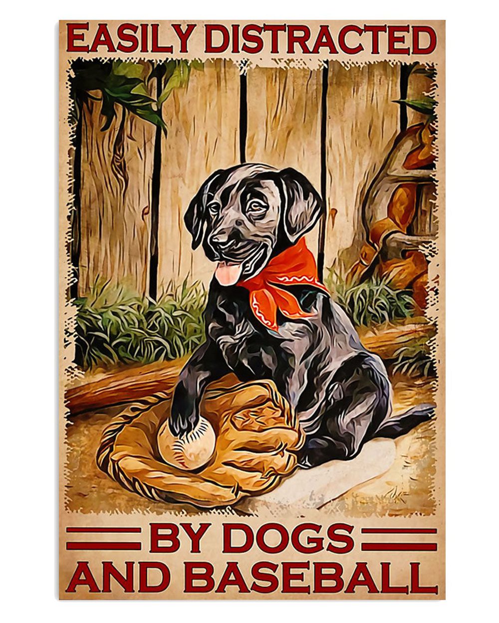 Baseball Distracted By Dogs And Baseball Gift For Baseball Player Poster