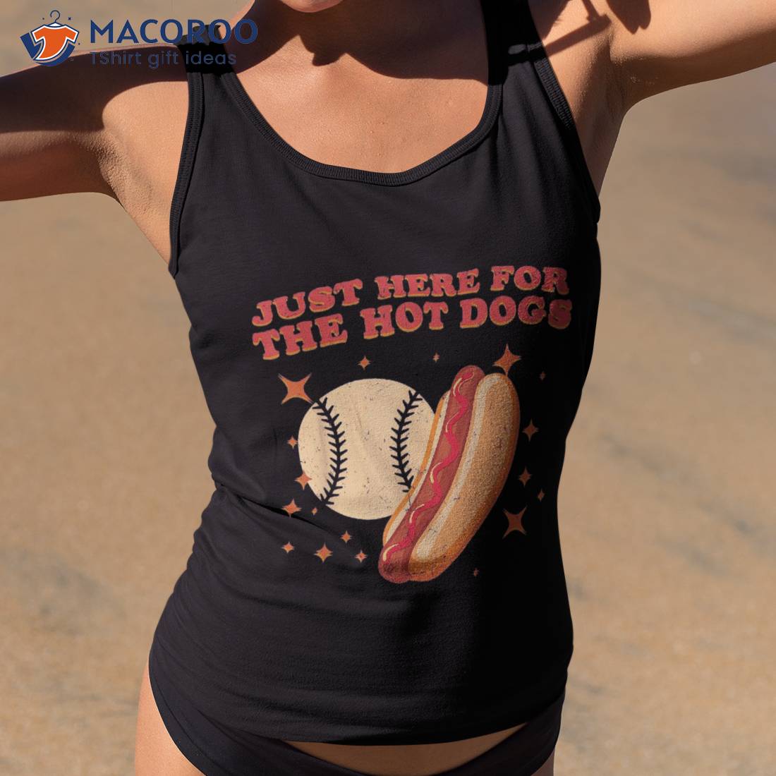 Baseball Hot Dog I'm Just Here For The Wieners Softball Shirt