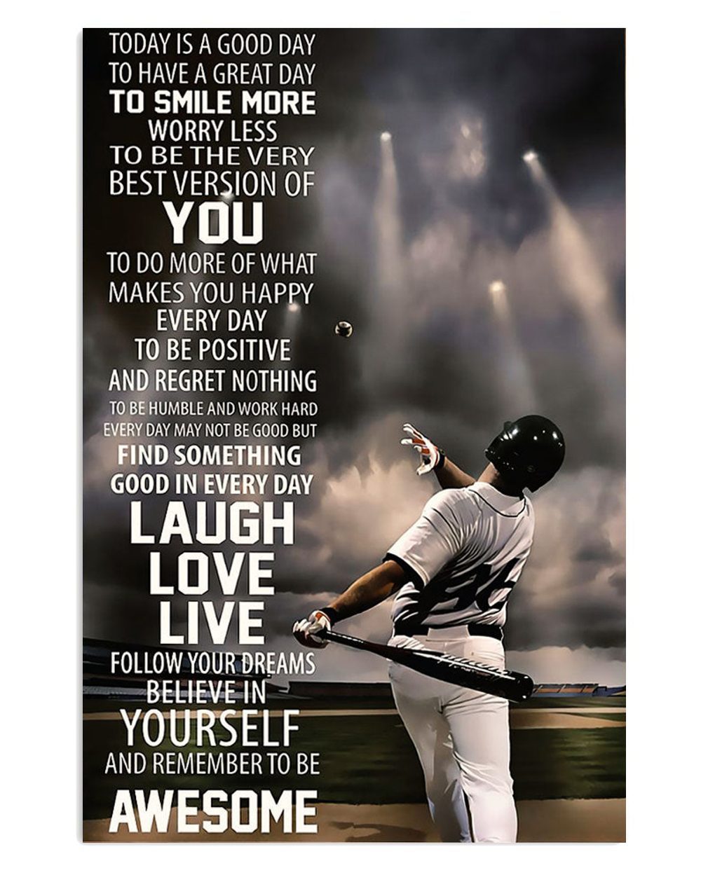 Baseball Laugh Love Live Gift For Baseball Player Poster