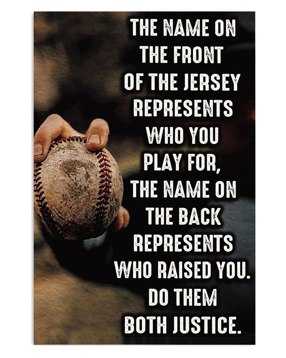 Baseball Name On The Front Gift For Baseball Player Poster