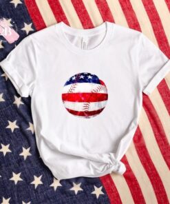 Baseball Patriotic Shirt, American Flag Baseball Ball