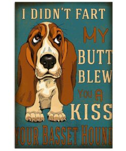 Basset Hound Dog Blew You A Kiss Gift For Miniature Puppies Lover Poster