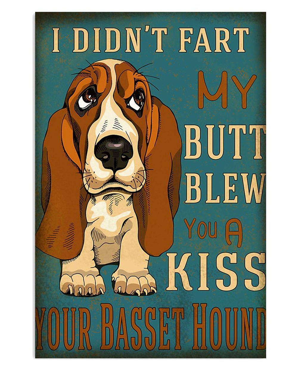 Basset Hound Dog Blew You A Kiss Gift For Miniature Puppies Lover Poster