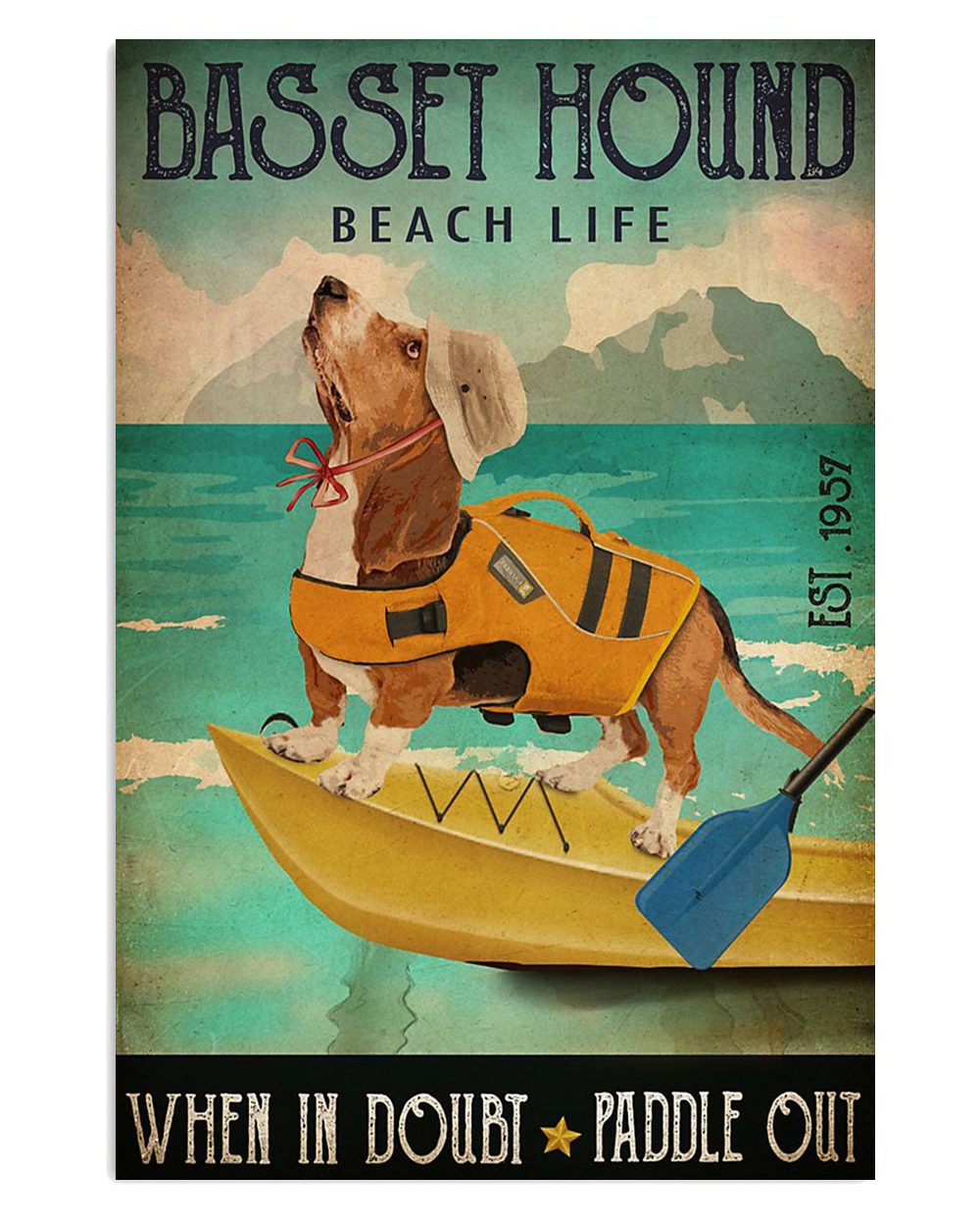 Basset Hound Dog Dog Beach Life Miniature Basset Hound Puppies Lover Poster