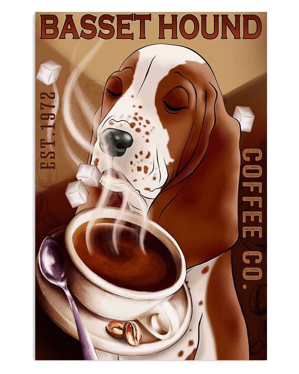 Basset Hound Dog Dog Coffee Miniature Basset Hound Puppies Lover Poster