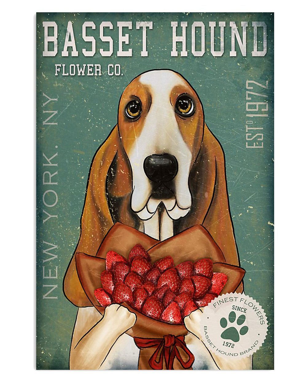 Basset Hound Dog Dog Flower Co Miniature Basset Hound Puppies Lover Poster