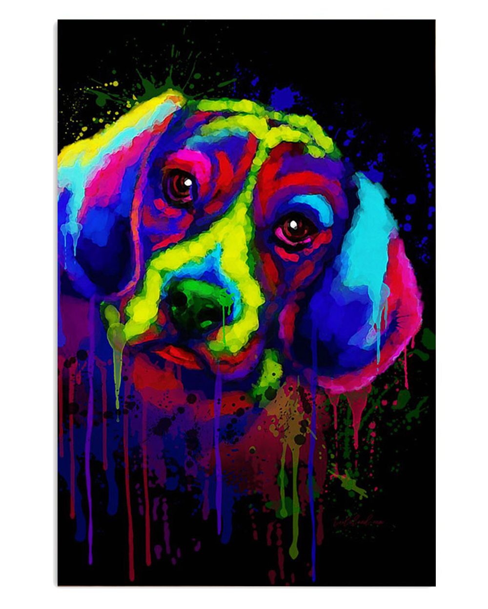 Beagle Dog Watercolor Dog Painting Poster