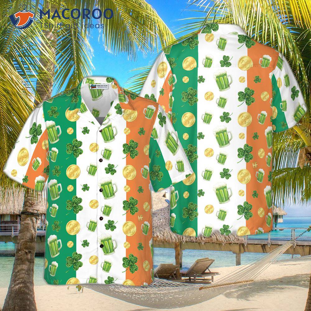 Beer, Shamrock, And Coin St. Patrick's Day Hawaiian Shirt