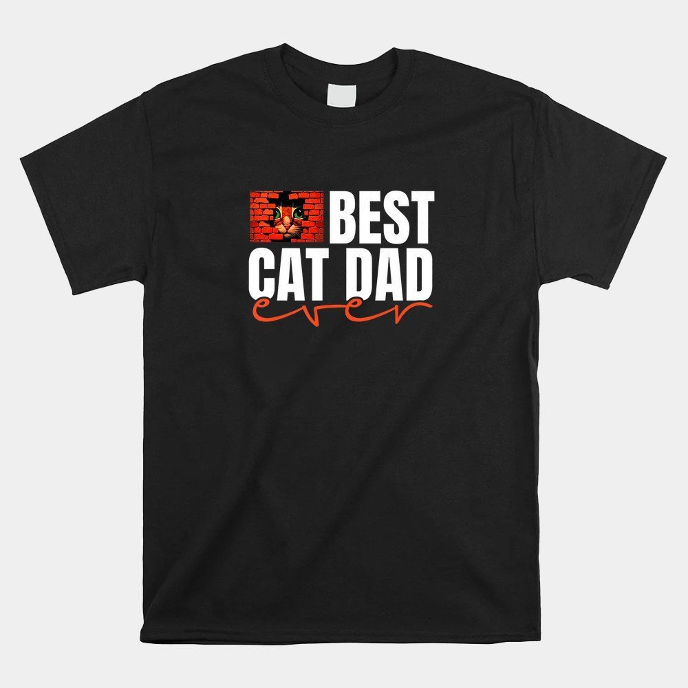 Best Cat Dad Daddy Vintage Retro Kitten Shirt