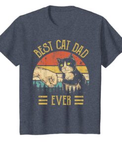 Best Cat Dad Ever Paw Fist Bump Fit Vintage Retro Gift Men T-Shirt news Hoodies