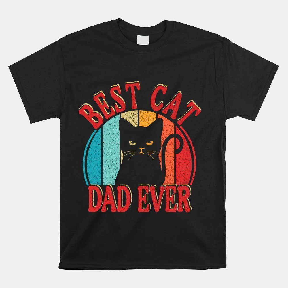Best Cat Ever Vintage Retro Sunset Daddy Shirt