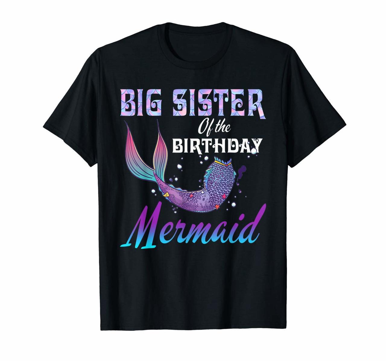 Big Sister of The Birthday Mermaid Shirt Matching Party Hoodies