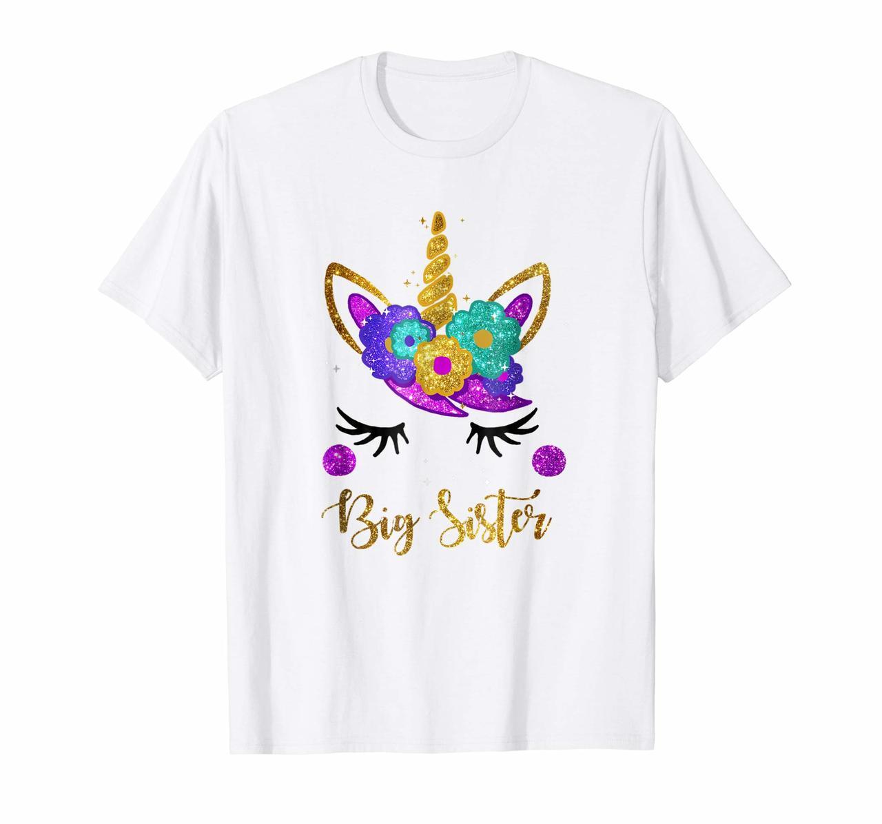 Big Sister Unicorn Birthday Girl T-Shirt Unicorn Gift Womens Hoodies