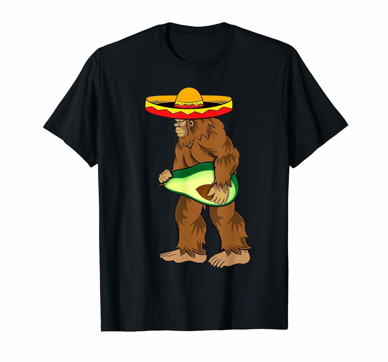 Bigfoot Carrying avocado shirts Cinco de Mayo Sasquatch men Hoodies