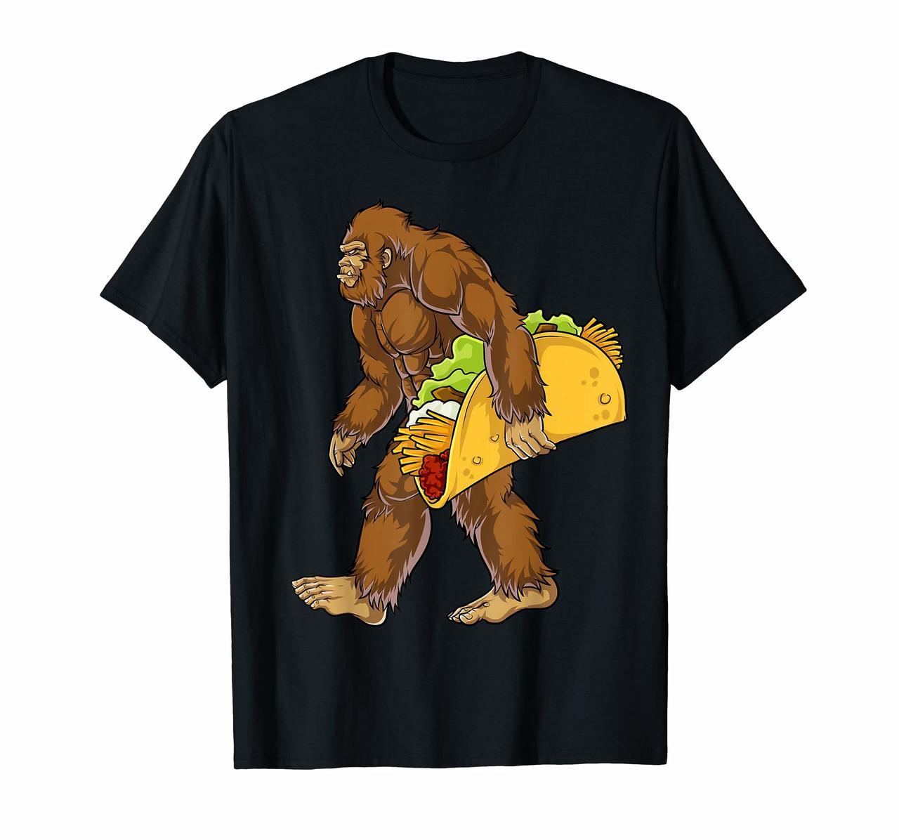 Bigfoot Carrying Taco T shirt Men Cinco de Mayo Sasquatch Hoodies