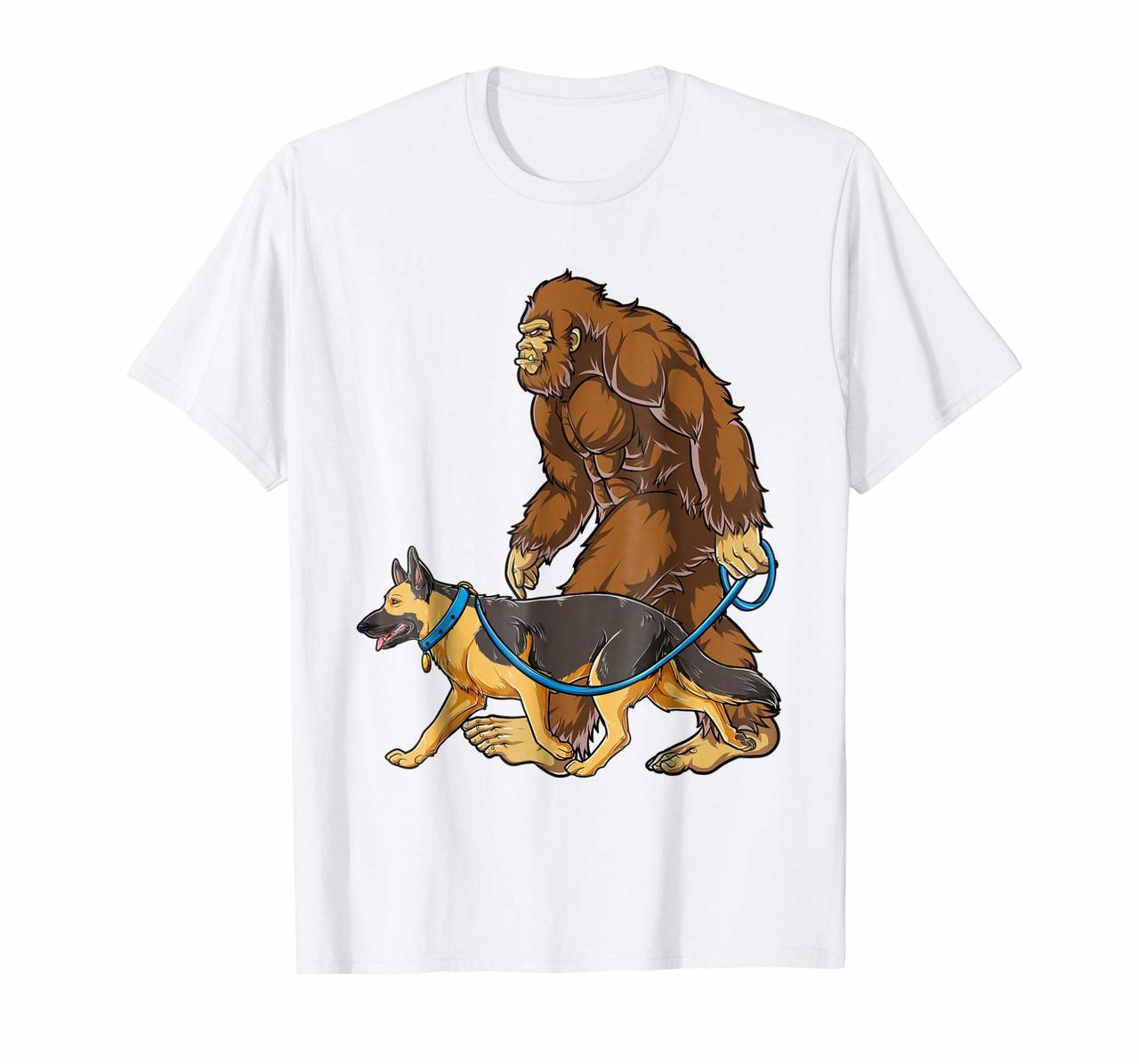 Bigfoot Dog Walk German Shepherd T shirt Sasquatch Kids Men Hoodies