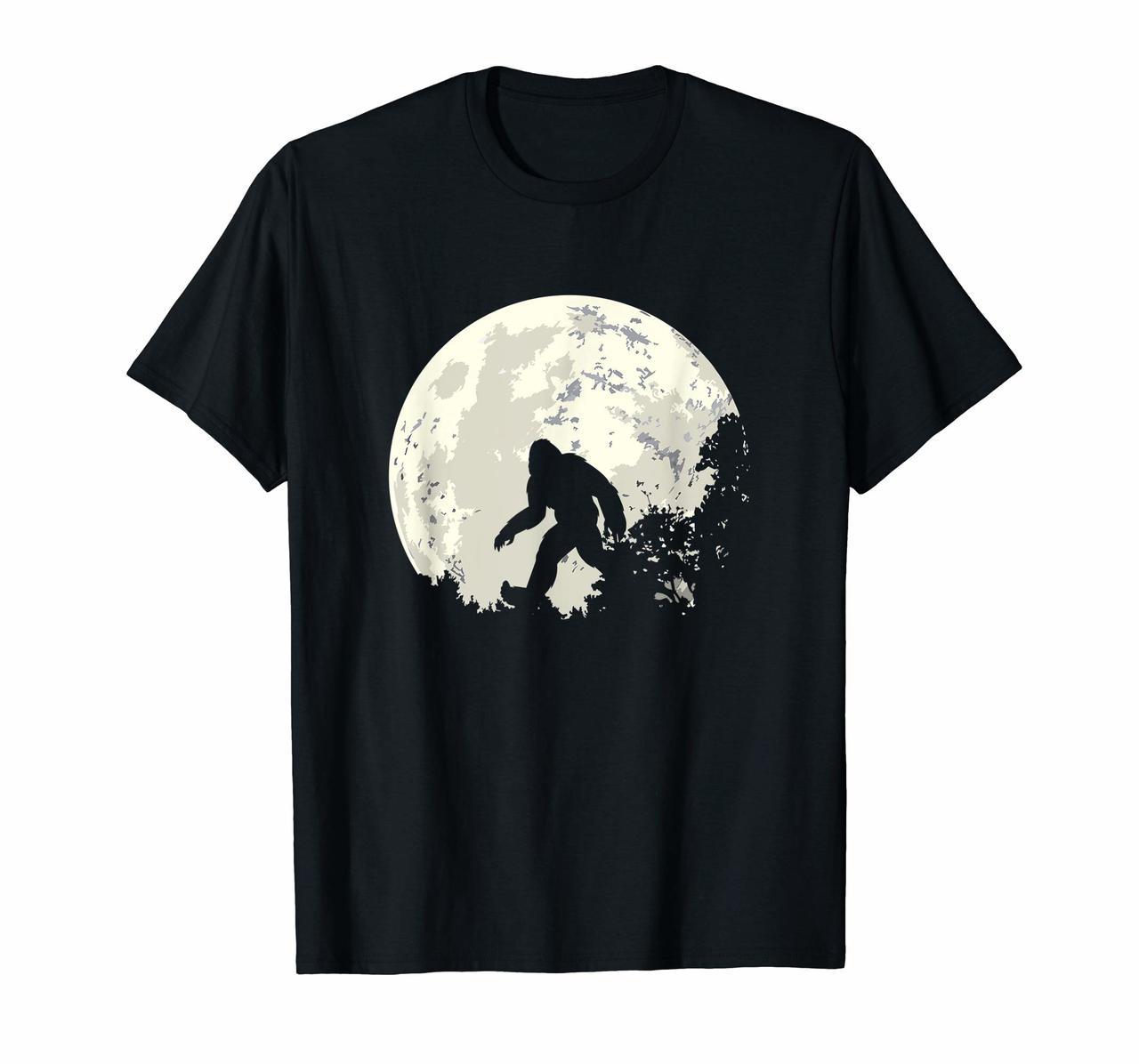 Bigfoot Moon Sasquatch T Shirt - I Believe in Bigfoot Tee Hoodies