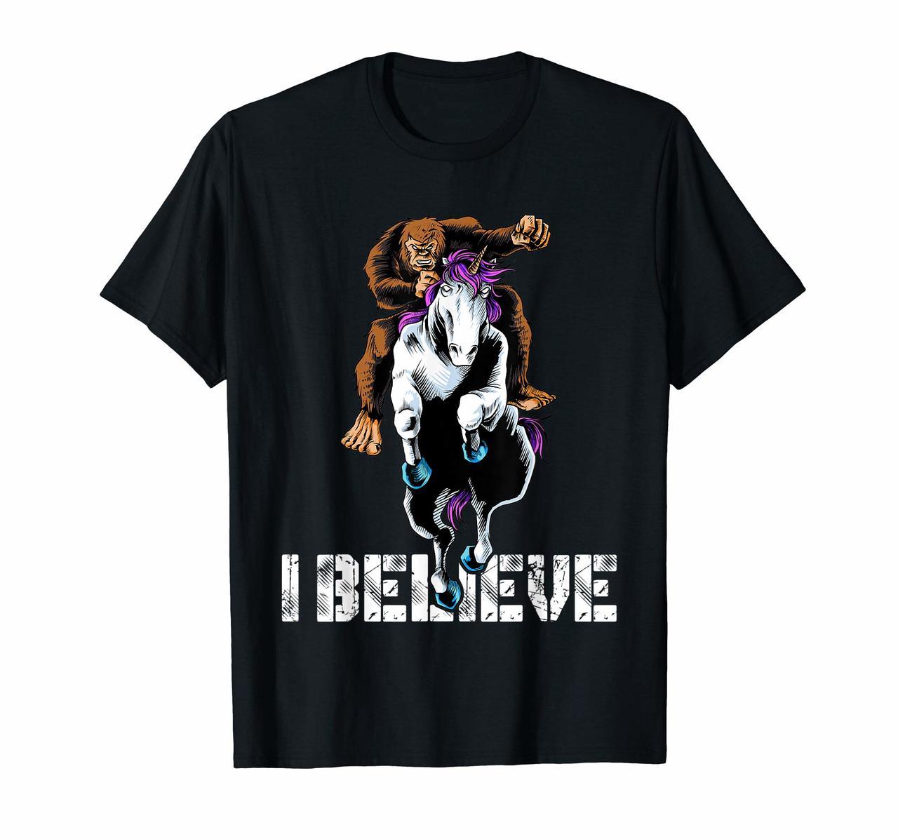 Bigfoot Riding Unicorn Shirt Funny Tshirt Boys Men Kids Hoodies