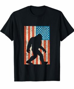 Bigfoot Sasquatch I Believe Tshirt with USA Distressed Flag Hoodies
