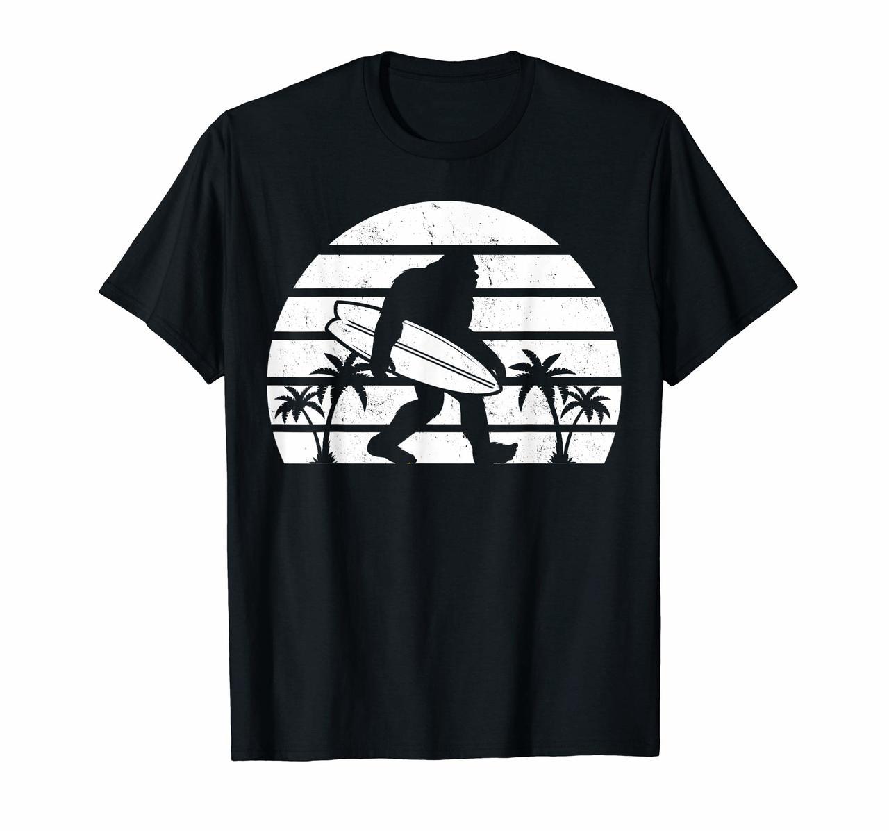 Bigfoot Surfing Shirt Sasquatch Tshirt Surf Board Gift Tee Hoodies
