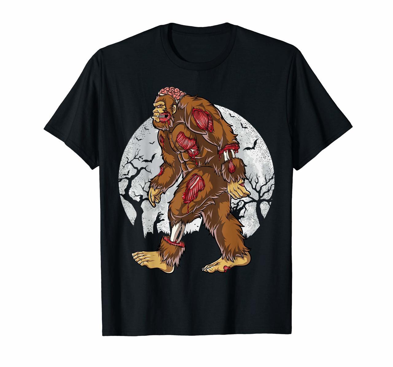 Bigfoot Zombie T shirt Halloween Kids Men Sasquatch Zombies Hoodies