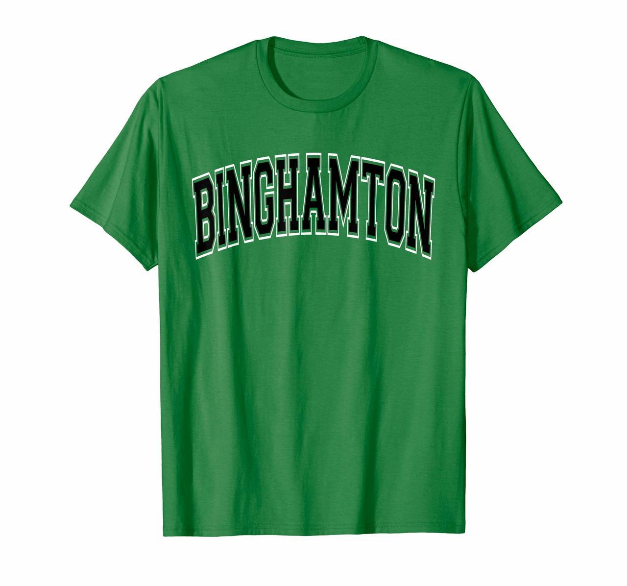 Binghamton T Shirt NY - Varsity Style Black Text Hoodies