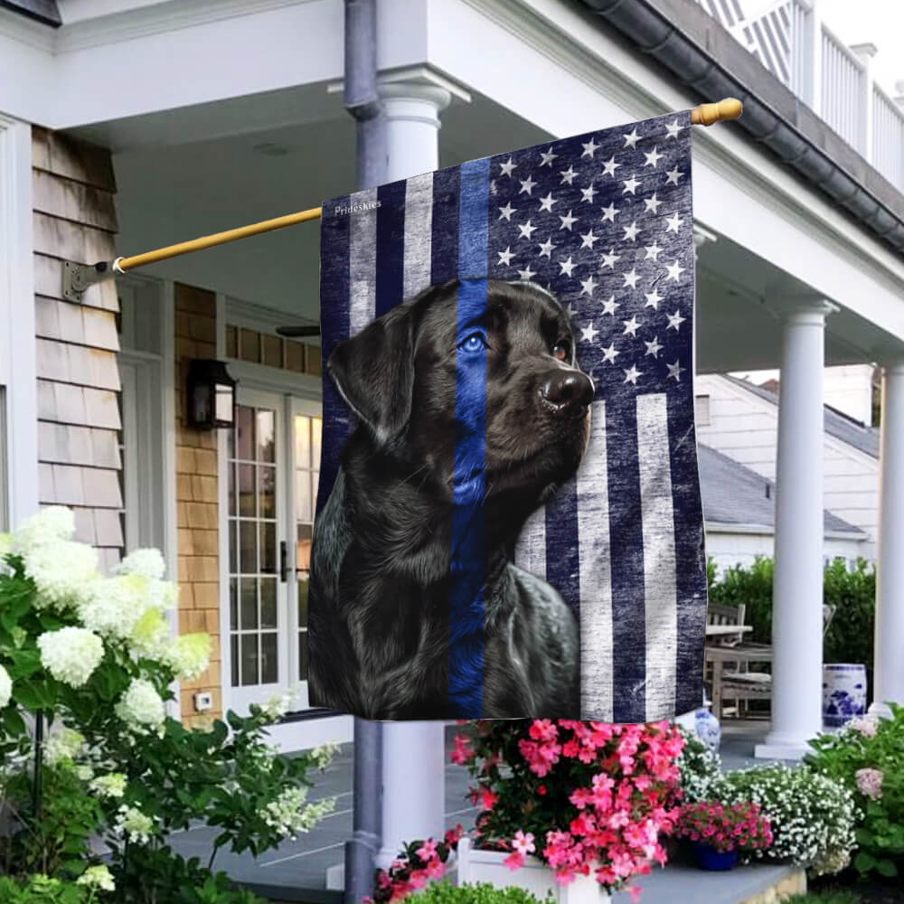 Black Lab. Labrador Retriever. The Thin Blue Line Flag THB2220F1