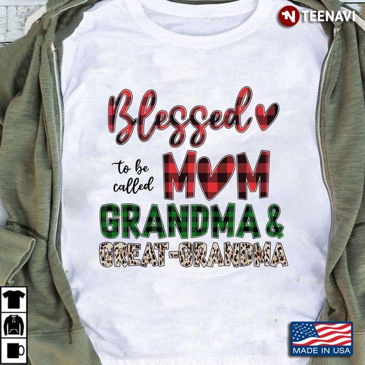 Blessed To Be Called Mom Grandma And Great Grandma LeopardShirt