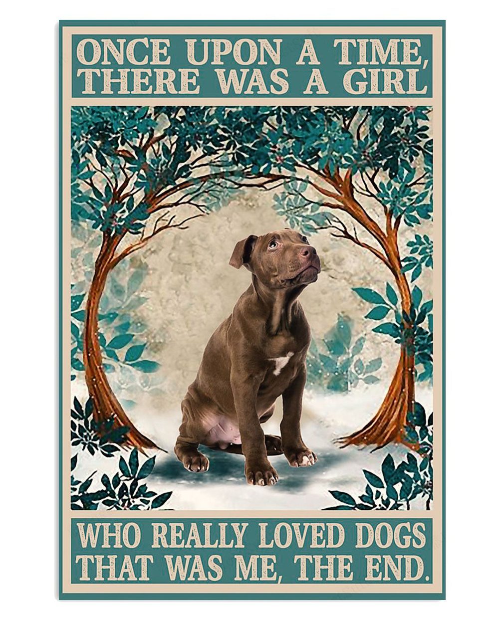 Blue Nose Girl Pitbull Dog Pitbull Lovers Mom Dad Once Upon Poster
