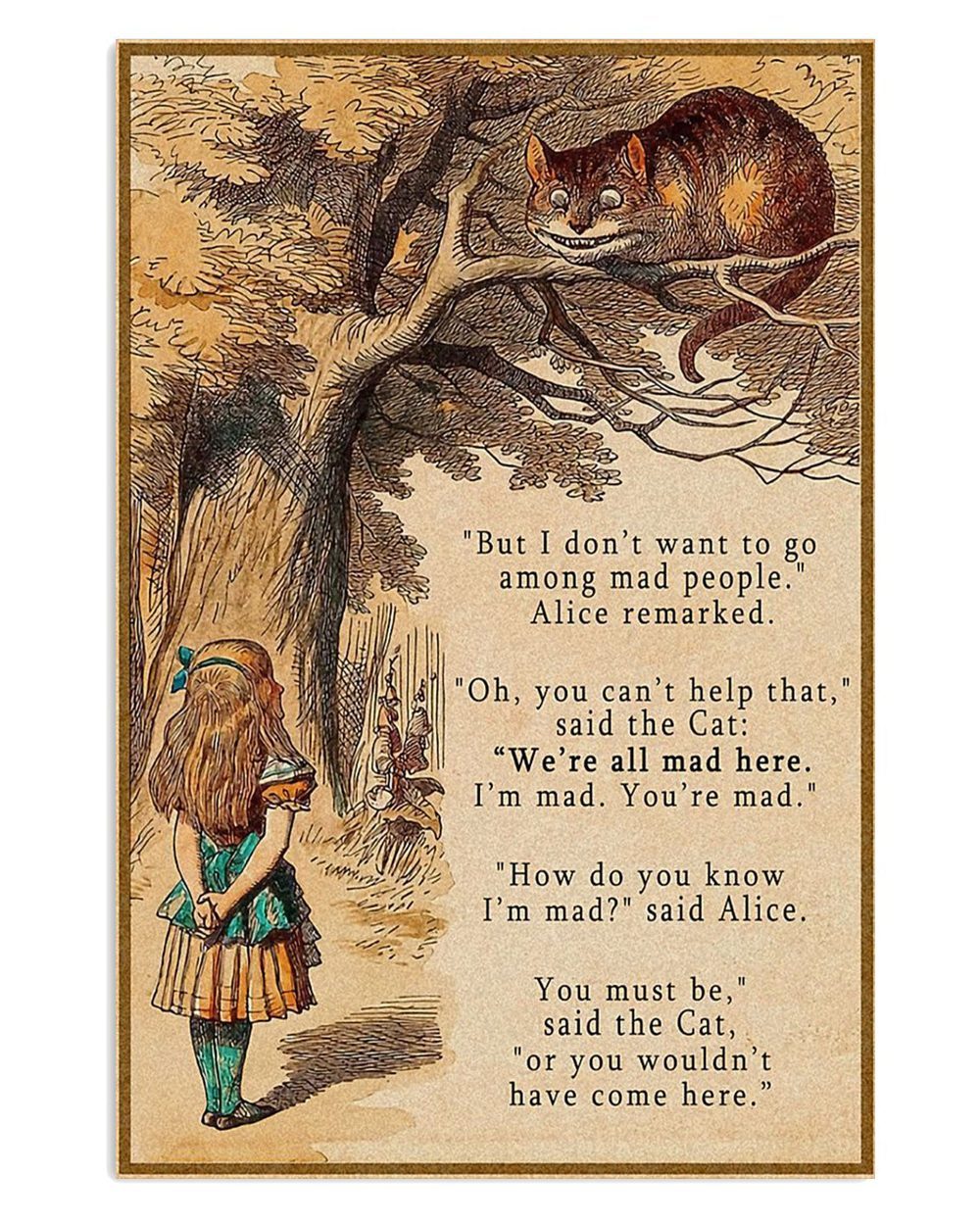 Books Lover But I Dont Want To Go Among Mad People Books Reader Poster