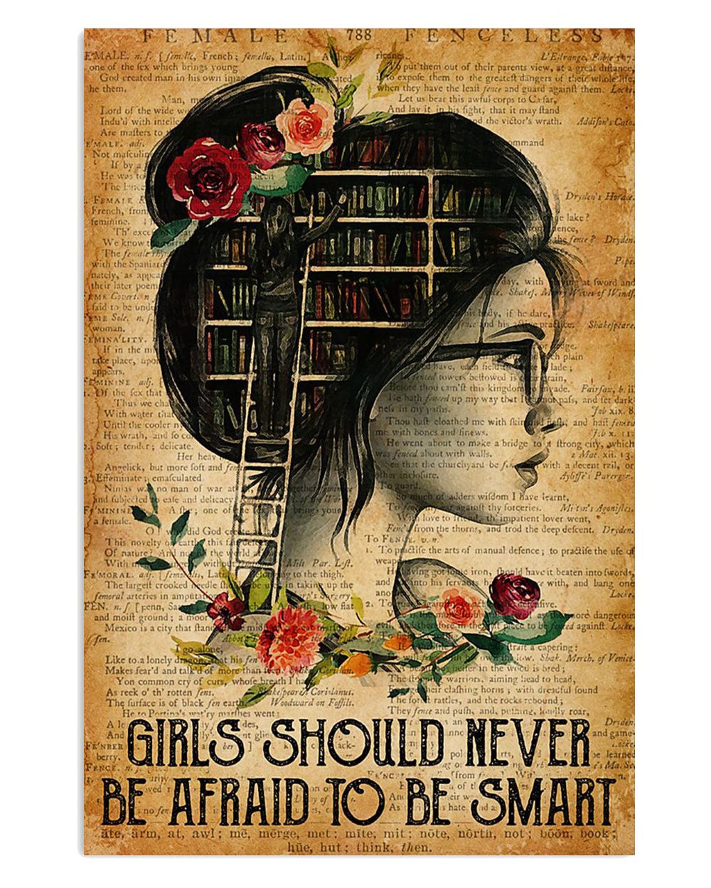 Books Lover Girls Should Never Be Afraid Books Reader Poster