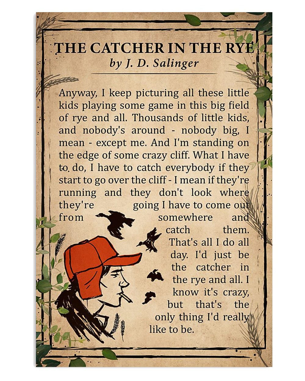 Books Lover The Catcher In The Rye Books Reader Poster