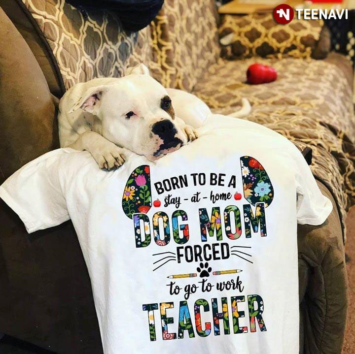Born To Be A Stay-at-home Dog Mom Forced To Go To Work TeacherShirt