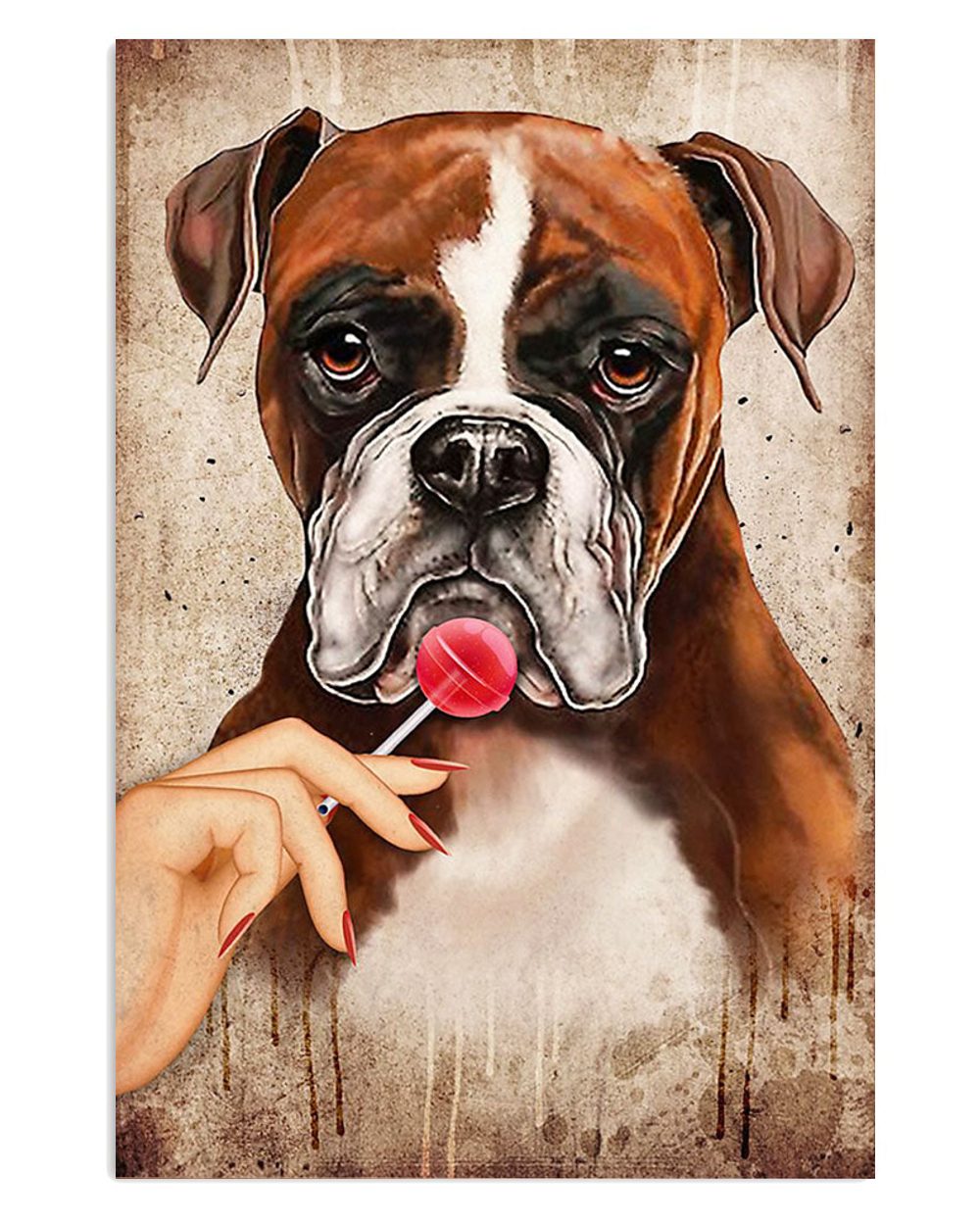 Boxer Dog And Lady Brindle Boxador Puppies Lover Poster