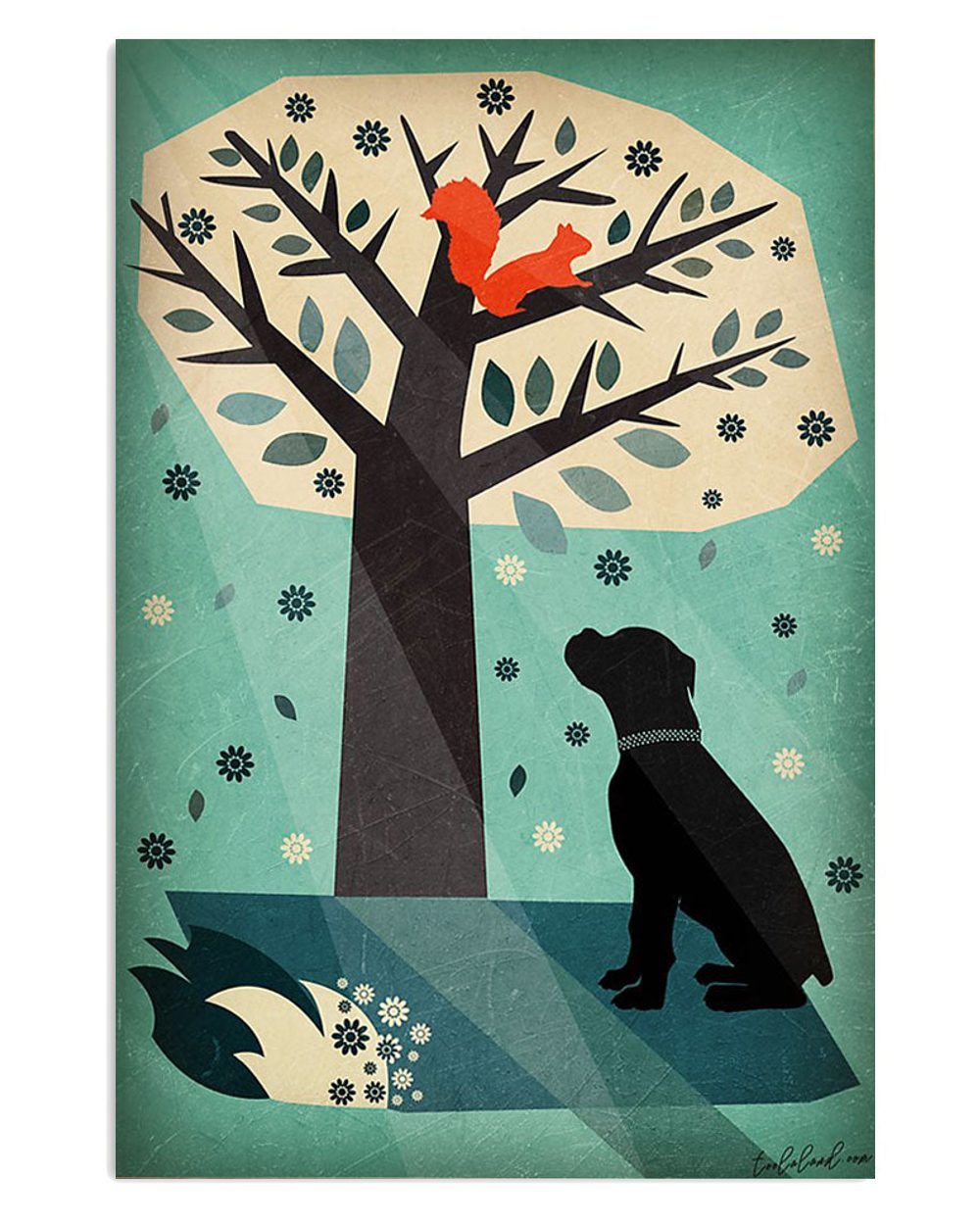 Boxer Dog At Night Brindle Boxador Puppies Lover Poster