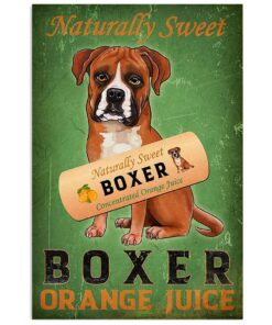 Boxer Dog Orange Juice Brindle Boxador Puppies Lover Poster