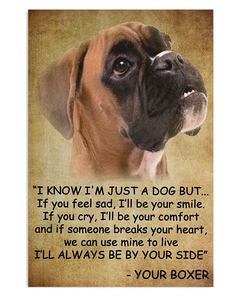 Boxer From Dog To Owner Brindle Boxador Puppies Lover Poster