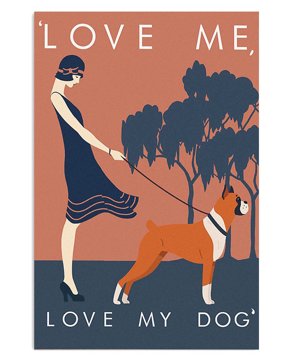 Boxer Love Me Love My Dog Brindle Boxador Puppies Lover Poster