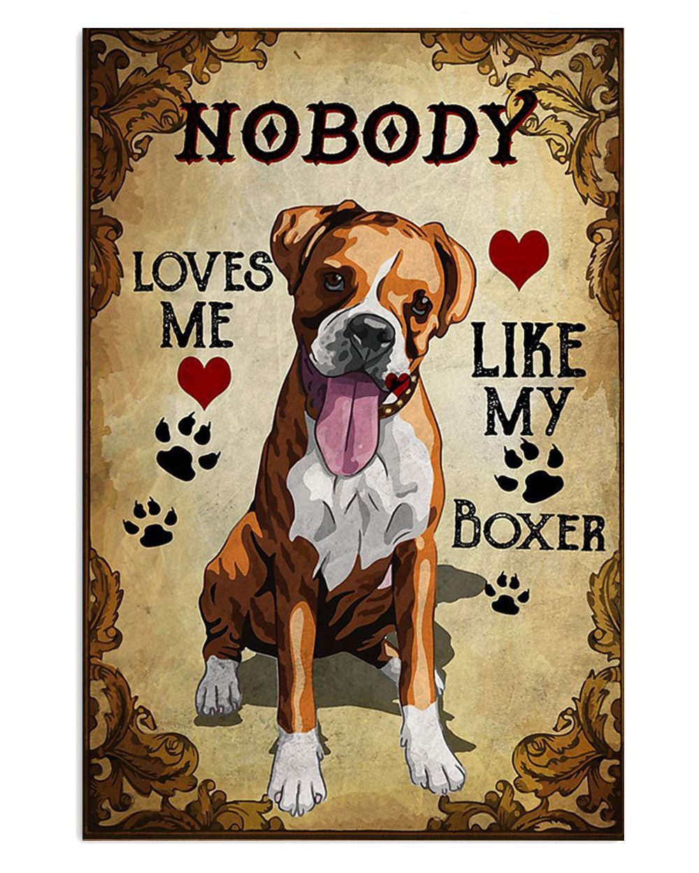 Boxer Love My Boxer Brindle Boxador Puppies Lover Poster