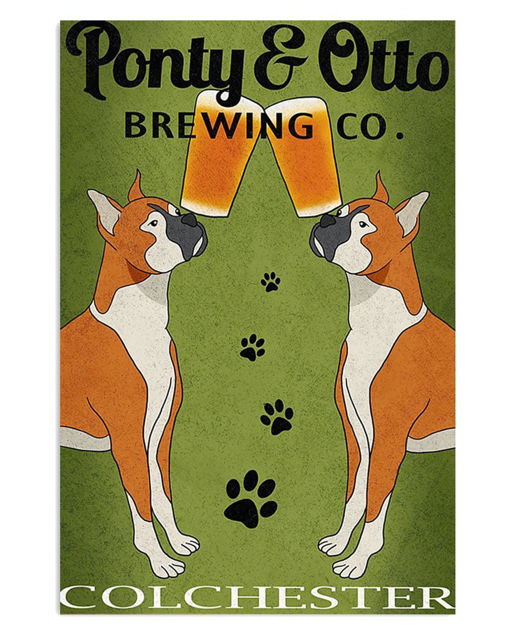 Boxer Ponty And Otto Brindle Boxador Puppies Lover Poster