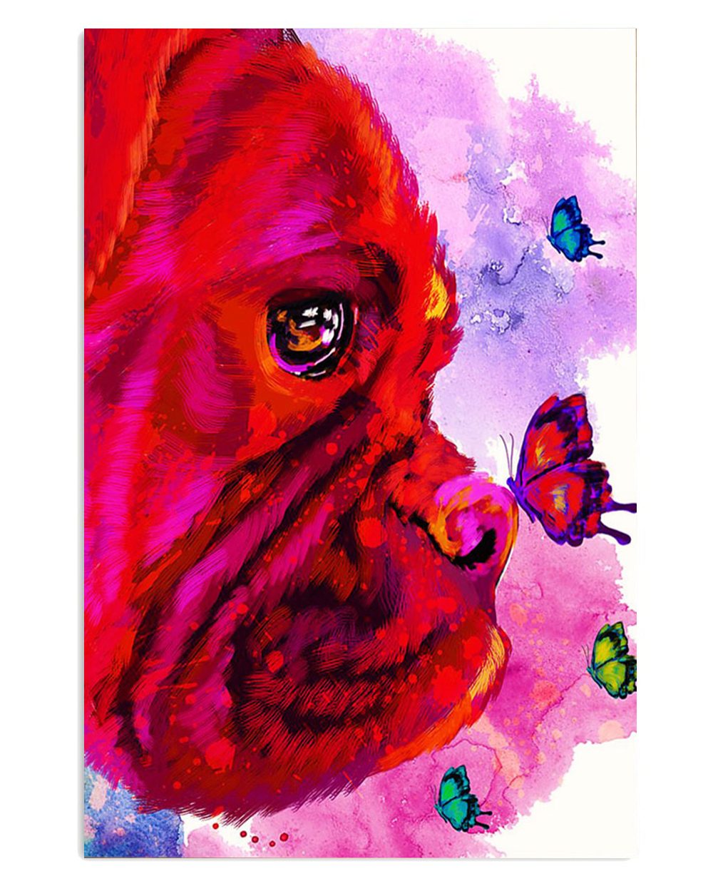 Boxer Watercolor Dog Brindle Boxador Puppies Lover Poster