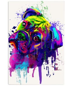 Boxer Watercolor Dog Painting Brindle Boxador Puppies Lover Poster