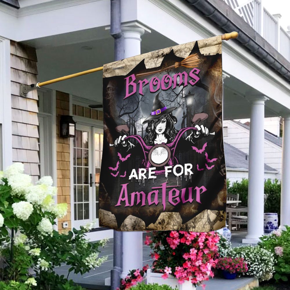 Brooms Are For Amateur Witch Motorcycle Flag DDH1999F