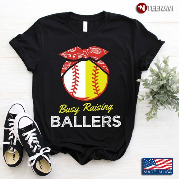 Busy Raising Ballers Girly Red Headband for Awesome MomShirt