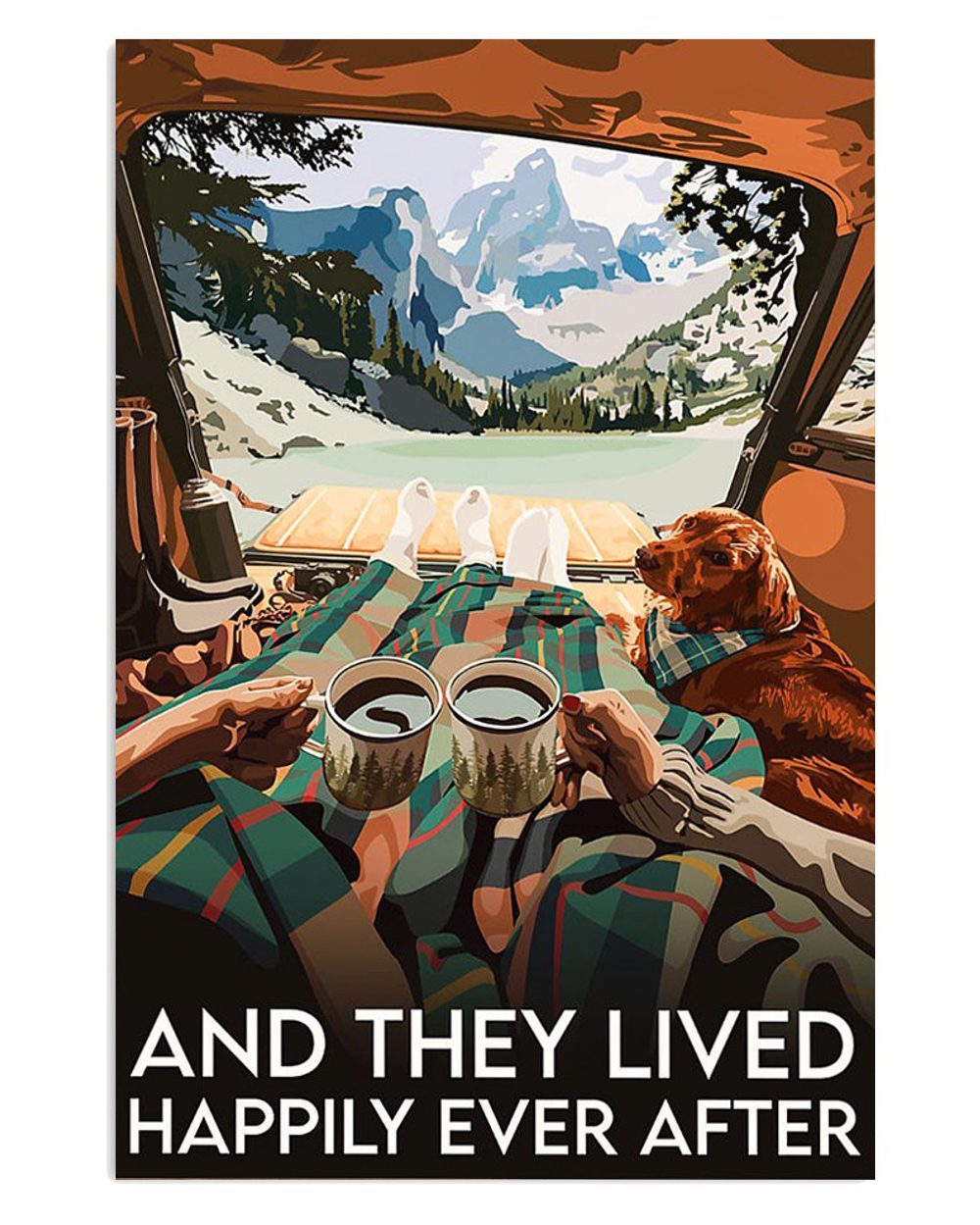 Camping Couple And Dog And They Lived Happily Ever After Campers Poster