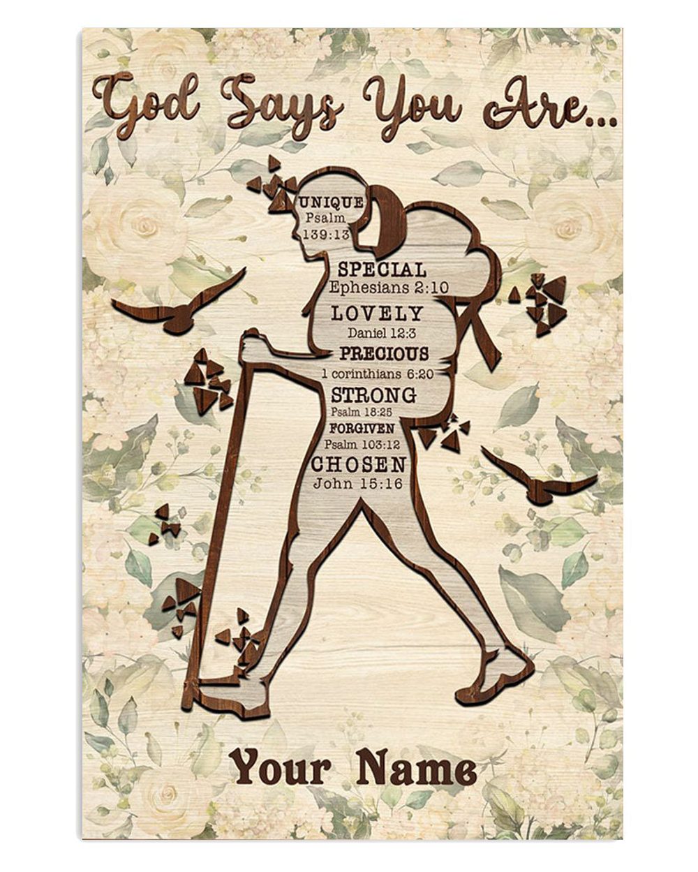 Camping Personalized Girl's Name God Says You Are Campers Poster