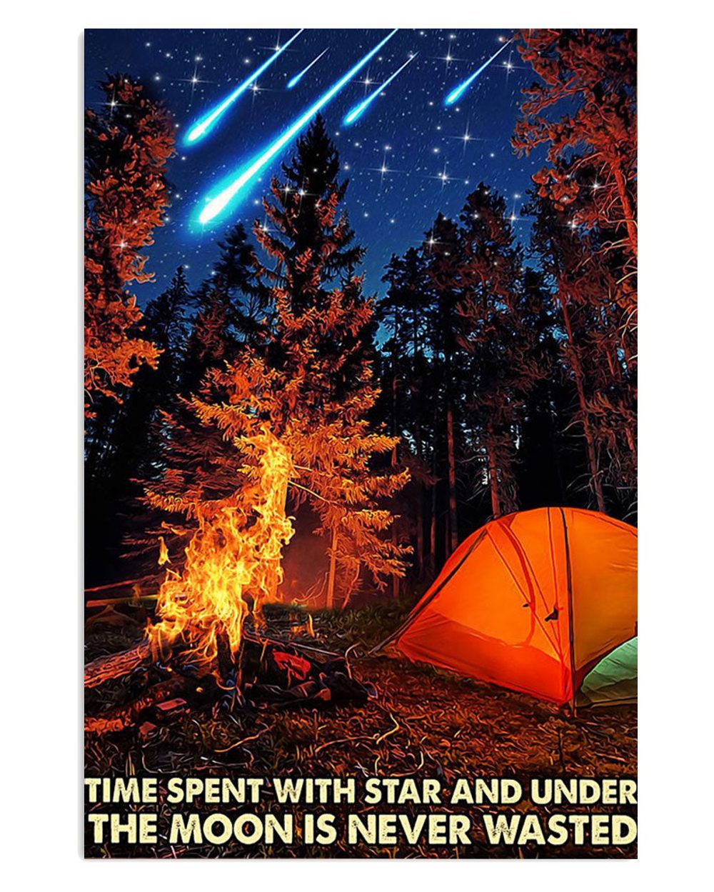 Camping Time Spent With Stars And Under The Moon Is Never Wasted Campers Poster