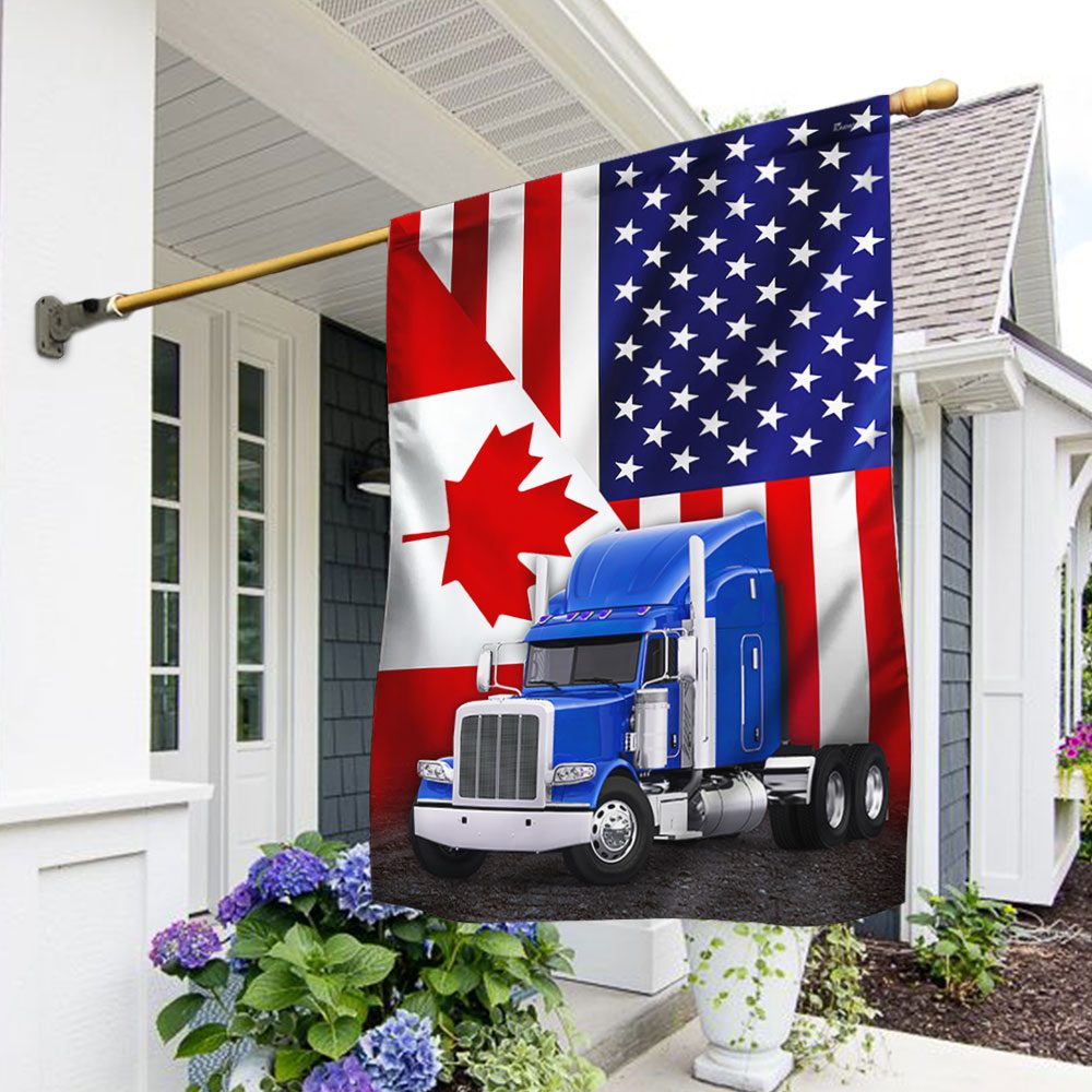 Canada Trucker Flag, Freedom Truck Convoy 2022 Canadian American Flag QNN703F