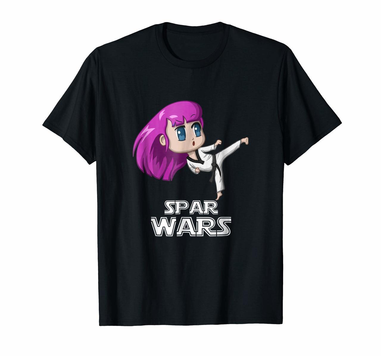 Chibi Anime Japanese Spar Wars Taekwondo black belt T Shirt Hoodies